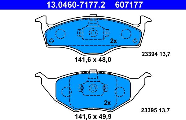 ATE 13.0460-7177.2 - Brake Pad Set, disc brake autospares.lv