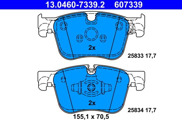 ATE 13.0460-7339.2 - Brake Pad Set, disc brake autospares.lv