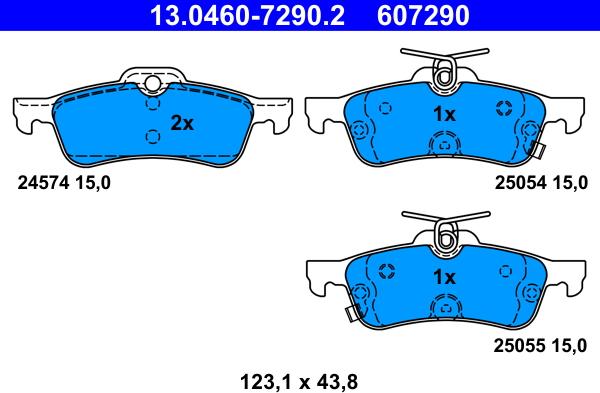 ATE 13.0460-7290.2 - Brake Pad Set, disc brake autospares.lv