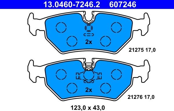 ATE 13.0460-7246.2 - Brake Pad Set, disc brake autospares.lv