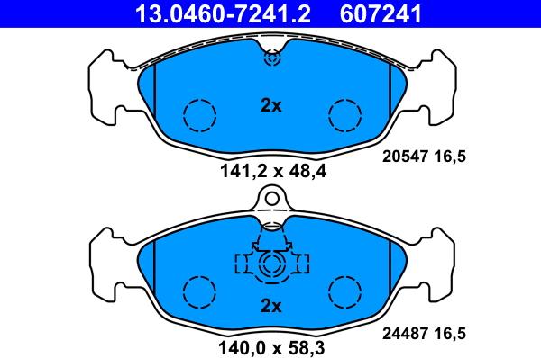 ATE 13.0460-7241.2 - Brake Pad Set, disc brake autospares.lv