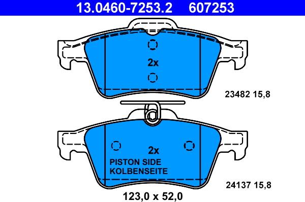 ATE 13.0460-7253.2 - Brake Pad Set, disc brake autospares.lv