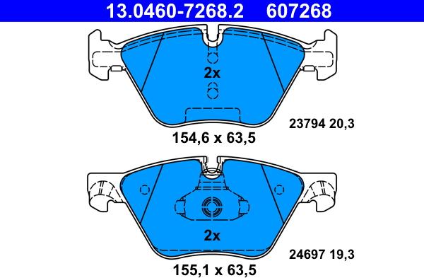 ATE 13.0460-7268.2 - Brake Pad Set, disc brake autospares.lv