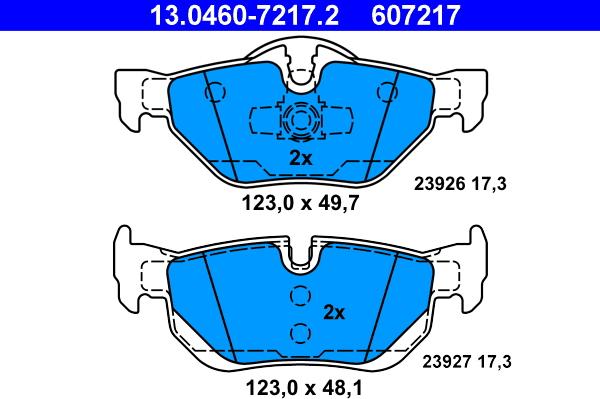ATE 13.0460-7217.2 - Brake Pad Set, disc brake autospares.lv