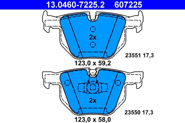 ATE 13.0460-7225.2 - Brake Pad Set, disc brake autospares.lv