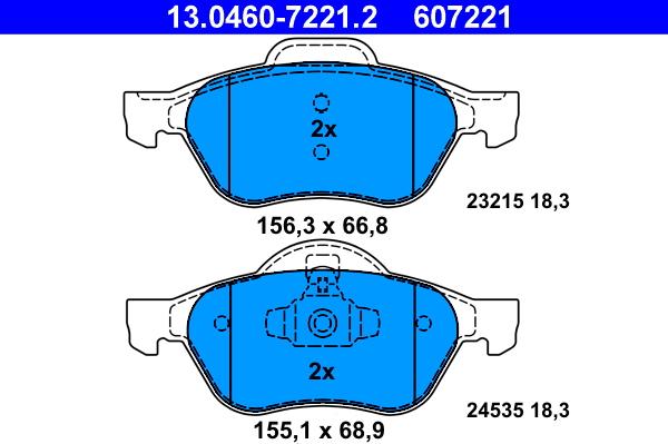 ATE 13.0460-7221.2 - Brake Pad Set, disc brake autospares.lv