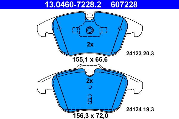 ATE 13.0460-7228.2 - Brake Pad Set, disc brake autospares.lv