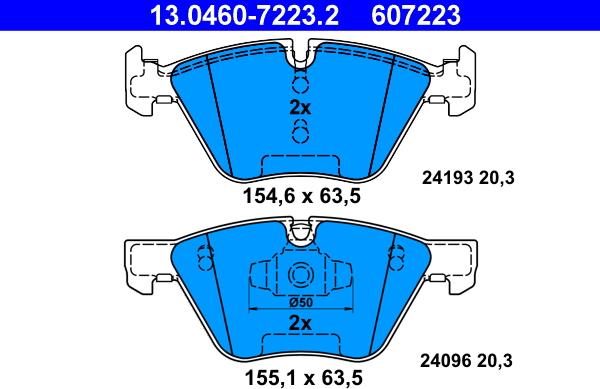 ATE 13.0460-7223.2 - Brake Pad Set, disc brake autospares.lv