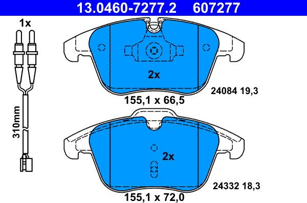 ATE 13.0460-7277.2 - Brake Pad Set, disc brake autospares.lv