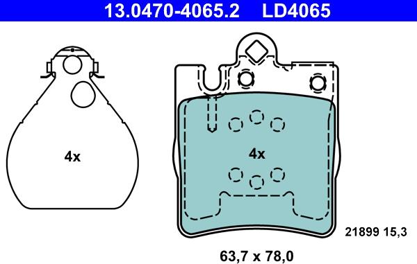 ATE 13.0470-4065.2 - Brake Pad Set, disc brake autospares.lv