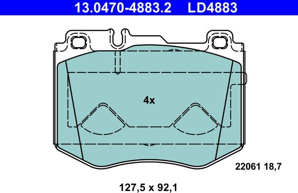 ATE 13.0470-4883.2 - Brake Pad Set, disc brake autospares.lv