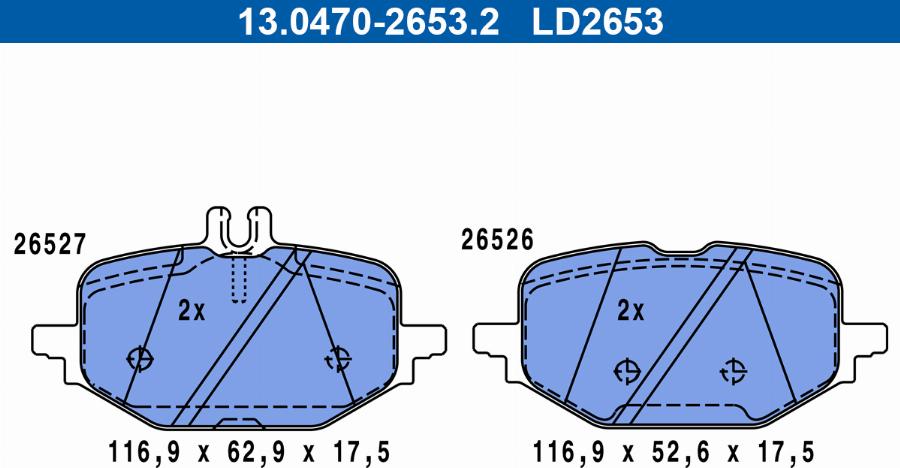 ATE 13.0470-2653.2 - Brake Pad Set, disc brake autospares.lv