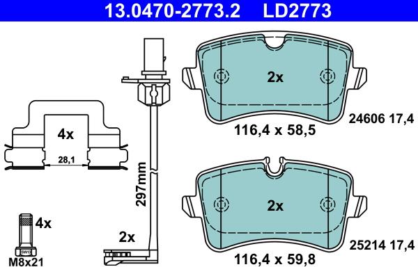 ATE 13.0470-2773.2 - Brake Pad Set, disc brake autospares.lv