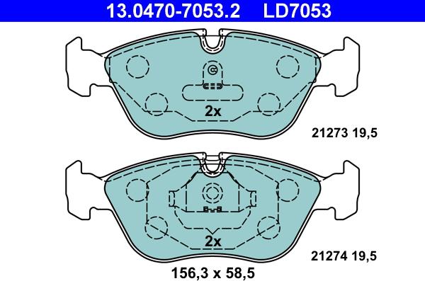 ATE 13.0470-7053.2 - Brake Pad Set, disc brake autospares.lv