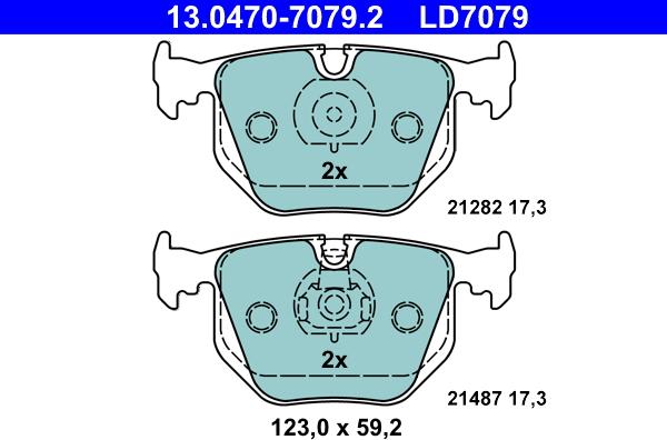ATE 13.0470-7079.2 - Brake Pad Set, disc brake autospares.lv