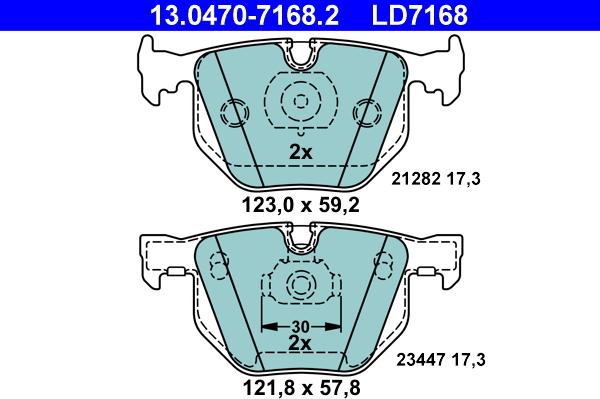 ATE 13.0470-7168.2 - Brake Pad Set, disc brake autospares.lv