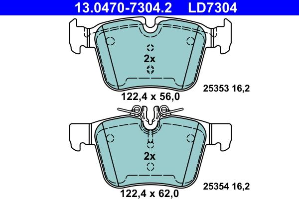 ATE 13.0470-7304.2 - Brake Pad Set, disc brake autospares.lv