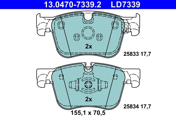 ATE 13.0470-7339.2 - Brake Pad Set, disc brake autospares.lv