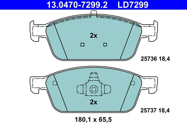 ATE 13.0470-7299.2 - Brake Pad Set, disc brake autospares.lv