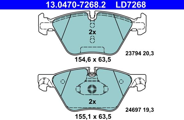 ATE 13.0470-7268.2 - Brake Pad Set, disc brake autospares.lv