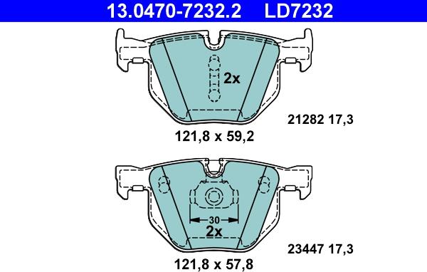 ATE 13.0470-7232.2 - Brake Pad Set, disc brake autospares.lv