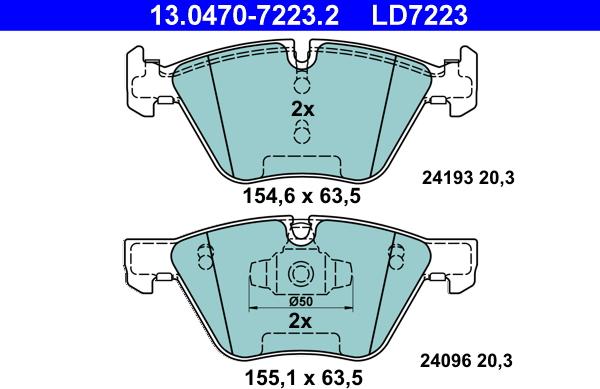 ATE 13.0470-7223.2 - Brake Pad Set, disc brake autospares.lv