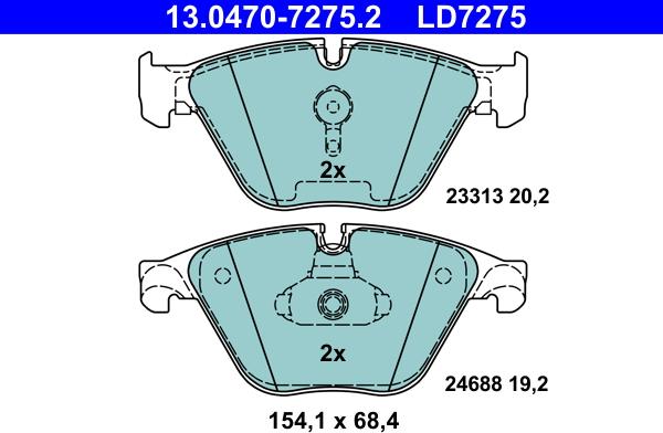 ATE 13.0470-7275.2 - Brake Pad Set, disc brake autospares.lv