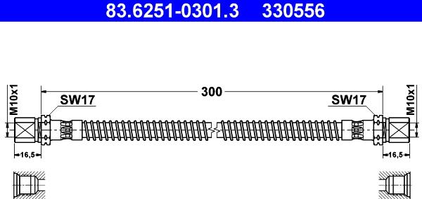 ATE 83.6251-0301.3 - Brake Hose autospares.lv