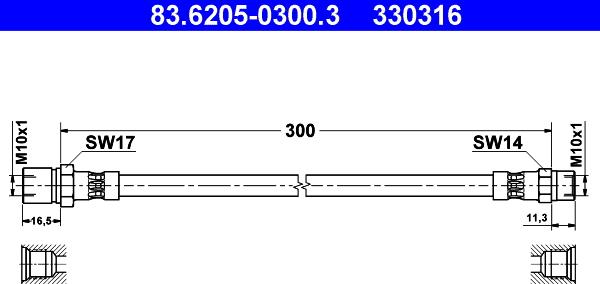 ATE 83.6205-0300.3 - Brake Hose autospares.lv