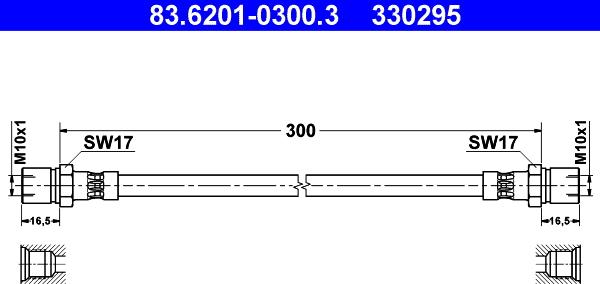 ATE 83.6201-0300.3 - Brake Hose autospares.lv