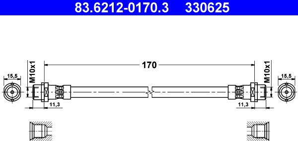 ATE 83.6212-0170.3 - Brake Hose autospares.lv