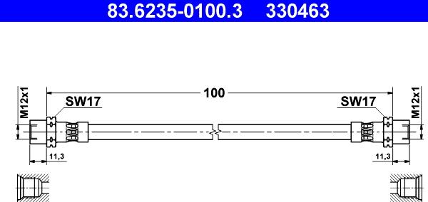 ATE 83.6235-0100.3 - Brake Hose autospares.lv