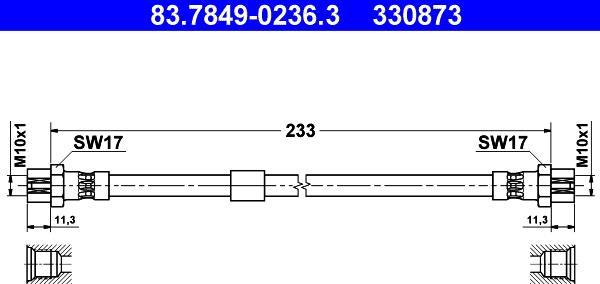 ATE 83.7849-0236.3 - Brake Hose autospares.lv