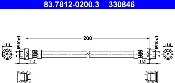 ATE 83.7812-0200.3 - Brake Hose autospares.lv