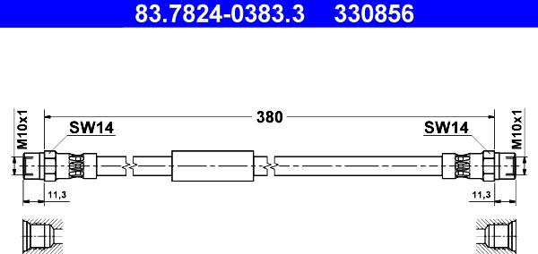 ATE 83.7824-0383.3 - Brake Hose autospares.lv