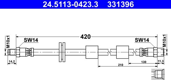 ATE 24.5113-0423.3 - Brake Hose autospares.lv