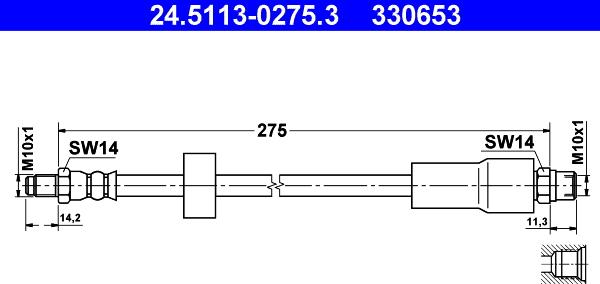 ATE 24.5113-0275.3 - Brake Hose autospares.lv