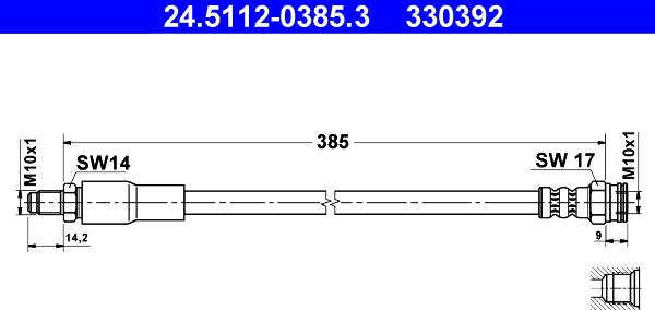 ATE 24.5112-0385.3 - Brake Hose autospares.lv