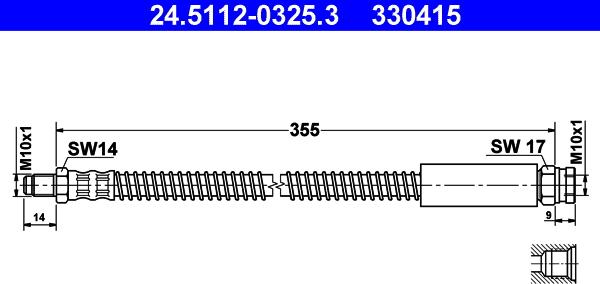 ATE 24.5112-0325.3 - Brake Hose autospares.lv