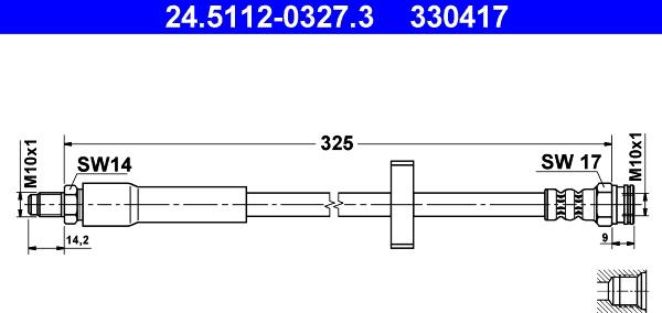 ATE 24.5112-0327.3 - Brake Hose autospares.lv