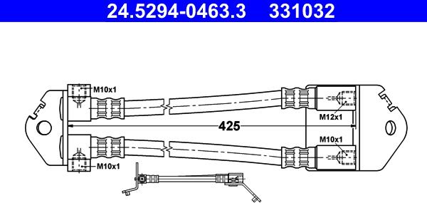 ATE 24.5294-0463.3 - Brake Hose autospares.lv