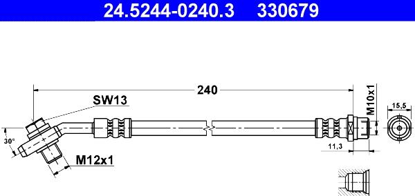 ATE 24.5244-0240.3 - Brake Hose autospares.lv