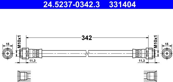 ATE 24.5237-0342.3 - Brake Hose autospares.lv