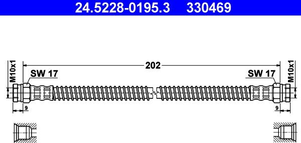 ATE 24.5228-0195.3 - Brake Hose autospares.lv