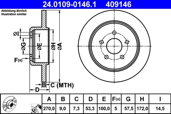 ATE 24.0109-0146.1 - Brake Disc autospares.lv