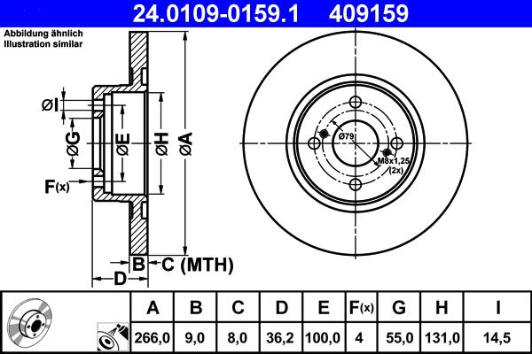 ATE 24.0109-0159.1 - Brake Disc autospares.lv