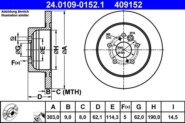 ATE 24.0109-0152.1 - Brake Disc autospares.lv