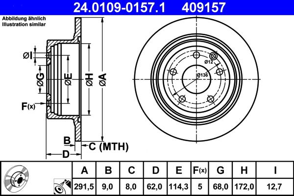 ATE 24.0109-0157.1 - Brake Disc autospares.lv