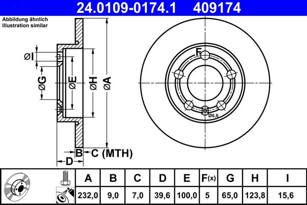 ATE 24.0109-0174.1 - Brake Disc autospares.lv