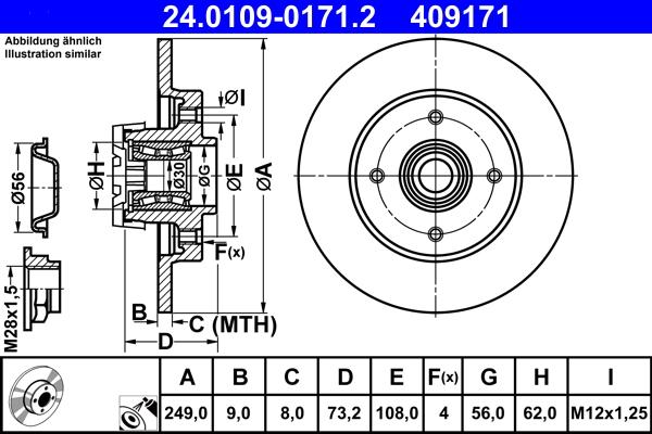 ATE 24.0109-0171.2 - Brake Disc autospares.lv